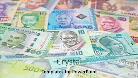  Presentation with banknotes - Beautiful presentation theme featuring variety-of-the-african-banknotes backdrop and a light blue colored foreground