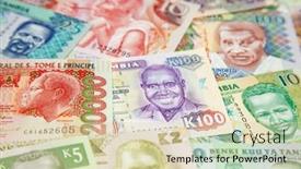 Presentation with banknotes - Presentation design featuring variety-of-the-african-banknotes background and a soft green colored foreground