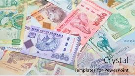  Presentation with african americans and food - PPT theme consisting of variety-of-the-african-banknotes background and a light blue colored foreground