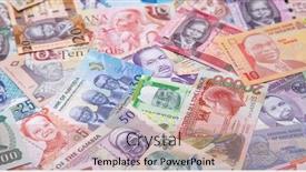  Presentation with banknotes - Presentation design with variety-of-the-african-banknotes background and a coral colored foreground