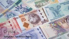  Presentation with pan african - Presentation design having variety-of-the-african-banknotes background and a light blue colored foreground