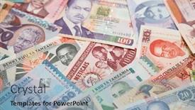  Presentation with marinated pickles variety preserving jars - Presentation theme featuring variety-of-the-african-banknotes background and a light blue colored foreground