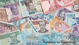  Presentation with banknotes - PPT layouts featuring variety-of-the-african-banknotes background and a light blue colored foreground