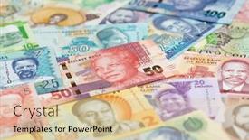  Presentation with marinated pickles variety preserving jars - Theme having variety-of-the-african-banknotes background and a lemonade colored foreground