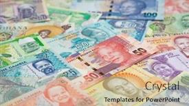  Presentation with uromastyx a genus of african - Slide set having variety-of-the-african-banknotes background and a soft green colored foreground