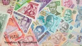  Presentation with banknotes - Presentation theme enhanced with variety of the african banknotes background and a coral colored foreground