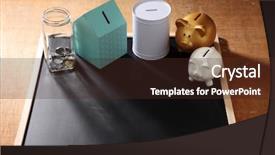  Presentation with saving - Colorful slide deck enhanced with variety of the saving tools backdrop and a  colored foreground