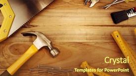  Presentation with wood tools - Cool new presentation with variety of tools on wood backdrop and a tawny brown colored foreground
