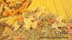  Presentation with pasta - Colorful slides enhanced with variety of types and shapes of italian pasta dry pasta background backdrop and a gold colored foreground