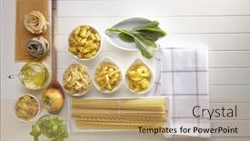  Presentation with shapes - Theme enhanced with variety-of-types-and-shapes background and a coral colored foreground