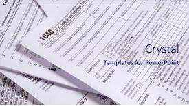  Presentation with united states treasury and tax - Colorful slide set enhanced with variety of united states tax backdrop and a sky blue colored foreground