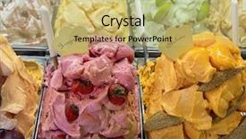  Presentation with ice - PPT theme having variety of yummy ice creams background and a yellow colored foreground