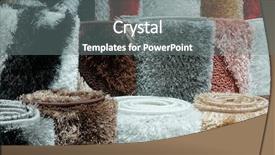  Presentation with roll fabric in store room - Amazing PPT theme having variety selection rolled up rug backdrop and a gray colored foreground