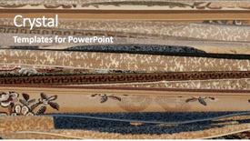  Presentation with roll fabric in store room - Slide deck with variety selection rolled up rug background and a coral colored foreground