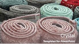  Presentation with roll fabric in store room - Theme featuring variety selection rolled up rug background and a gray colored foreground