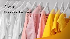  Presentation with clothes - Beautiful theme featuring variety show - collection of clothes hanging backdrop and a light gray colored foreground