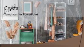  Presentation with clothes - Slide set enhanced with variety show - collection of clothes hanging background and a light gray colored foreground