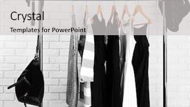  Presentation with clothes - Presentation design featuring variety show - collection of male and female background and a light gray colored foreground