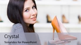  Presentation with brown leather - Slide deck consisting of variety show - portrait of woman keeping brown background and a light gray colored foreground