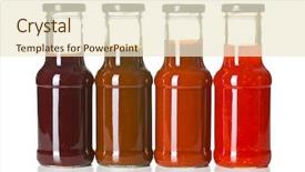  Presentation with sauce - Slide deck with various barbecue sauces in glass background and a cream colored foreground