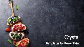  Presentation with tapas - Beautiful slides featuring various berries appetizers italian antipasti backdrop and a dark gray colored foreground