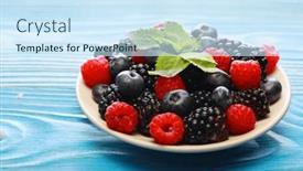  Presentation with blueberries - Presentation theme featuring various-berries-in-a-white background and a cool aqua colored foreground