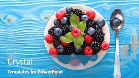  Presentation with blueberries - Theme with various-berries-in-a-white background and a teal colored foreground