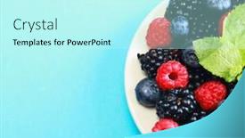  Presentation with blueberries - Presentation featuring various-berries-in-a-white background and a cool aqua colored foreground