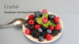  Presentation with blueberries - Slide deck having various-berries-in-a-white background and a light gray colored foreground