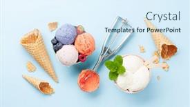  Presentation with ice cream - Beautiful presentation featuring various-berry-and-vanilla-ice backdrop and a sky blue colored foreground