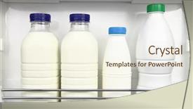  Presentation with cow milk - Beautiful theme featuring various bottles of milk backdrop and a cream colored foreground