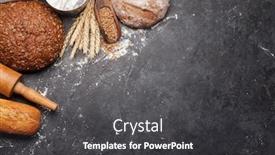  Presentation with cooking utensils - Beautiful slides featuring various-bread-with-wheat-flour backdrop and a dark gray colored foreground