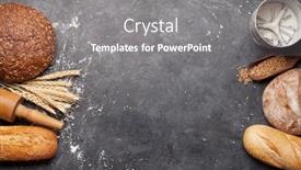  Presentation with utensils - Slides with various-bread-with-wheat-flour background and a gray colored foreground