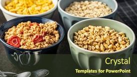  Presentation with breakfast - PPT layouts consisting of various-breakfast-cereals-in-bowls background and a tawny brown colored foreground