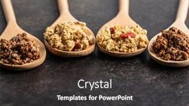  Presentation with granola - Colorful presentation theme enhanced with various-breakfast-cereals-morning-granola backdrop and a dark gray colored foreground