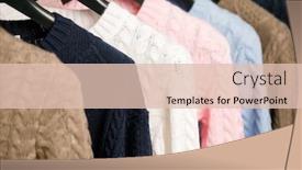  Presentation with cable - Amazing PPT theme having various cable knit sweaters or pullovers on hanger rack in a clothes store or at a wardrobe selective focus backdrop and a lemonade colored foreground