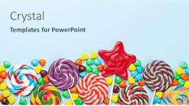  Presentation with lollipop - Presentation design consisting of various-candy-sweets-and-lollipop background and a sky blue colored foreground
