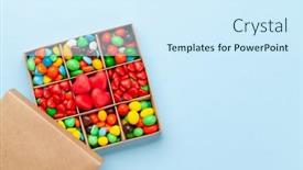  Presentation with candy - Amazing presentation design having various-candy-sweets-valentines-day backdrop and a cool aqua colored foreground