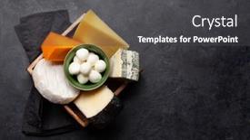  Presentation with cheese - Cool new slides with various-cheese-in-box-top backdrop and a dark gray colored foreground