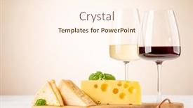  Presentation with red wine cheese - PPT layouts having various-cheese-on-board-red background and a cream colored foreground