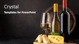  Presentation with red wine cheese - Presentation theme enhanced with various-cheese-on-board-red background and a dark gray colored foreground