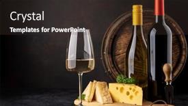  Presentation with red wine cheese - Presentation theme featuring various-cheese-on-board-red background and a dark gray colored foreground