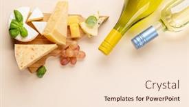  Presentation with wine cheese - Presentation theme enhanced with various-cheese-on-board background and a lemonade colored foreground