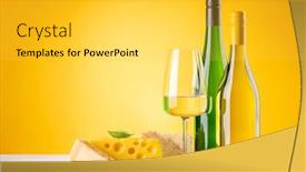  Presentation with wine cheese - PPT theme consisting of various-cheese-on-board background and a yellow colored foreground