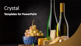  Presentation with dark space - Presentation design having various-cheese-on-board background and a black colored foreground