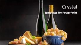  Presentation with dark space - Presentation design with various-cheese-on-board background and a black colored foreground