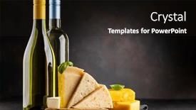  Presentation with wine cheese - Presentation featuring various-cheese-on-board background and a wine colored foreground
