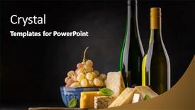  Presentation with wine cheese - PPT theme with various-cheese-on-board background and a black colored foreground