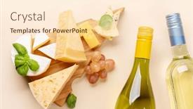  Presentation with wine cheese - Presentation theme with various-cheese-on-board background and a lemonade colored foreground