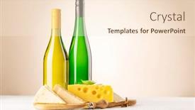  Presentation with wine cheese - Slides consisting of various-cheese-on-board background and a cream colored foreground